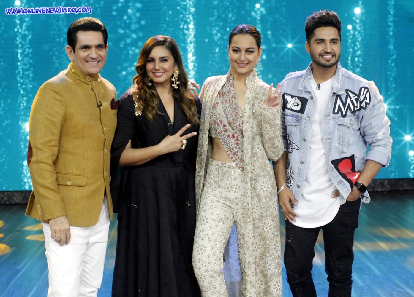 From left Omung Kumar, Huma Qureshi, Sonakshi Sinha and Jassi Gill on India's Best Dramebaaz From left Omung Kumar, Huma Qureshi, Sonakshi Sinha and Jassi Gill on India's Best Dramebaaz