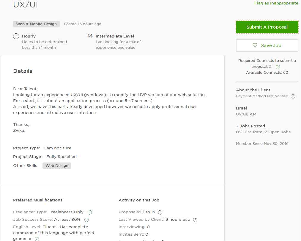 upwork cover letter sample for ui amp ux designer upwork help ux designer cover letter