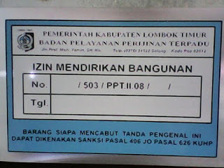 PLAT IDENTITAS IMB