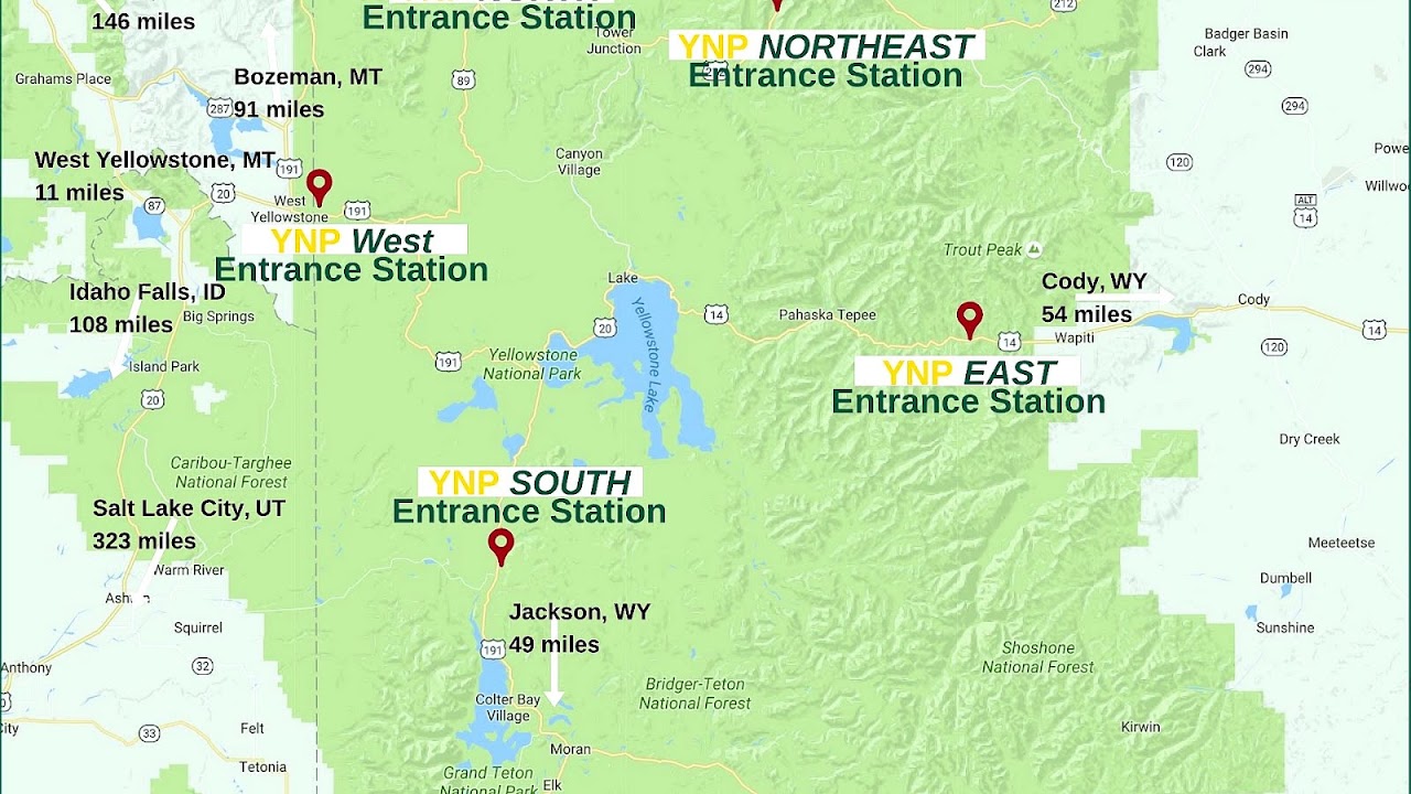 distance between salt lake city airport and yellowstone national park