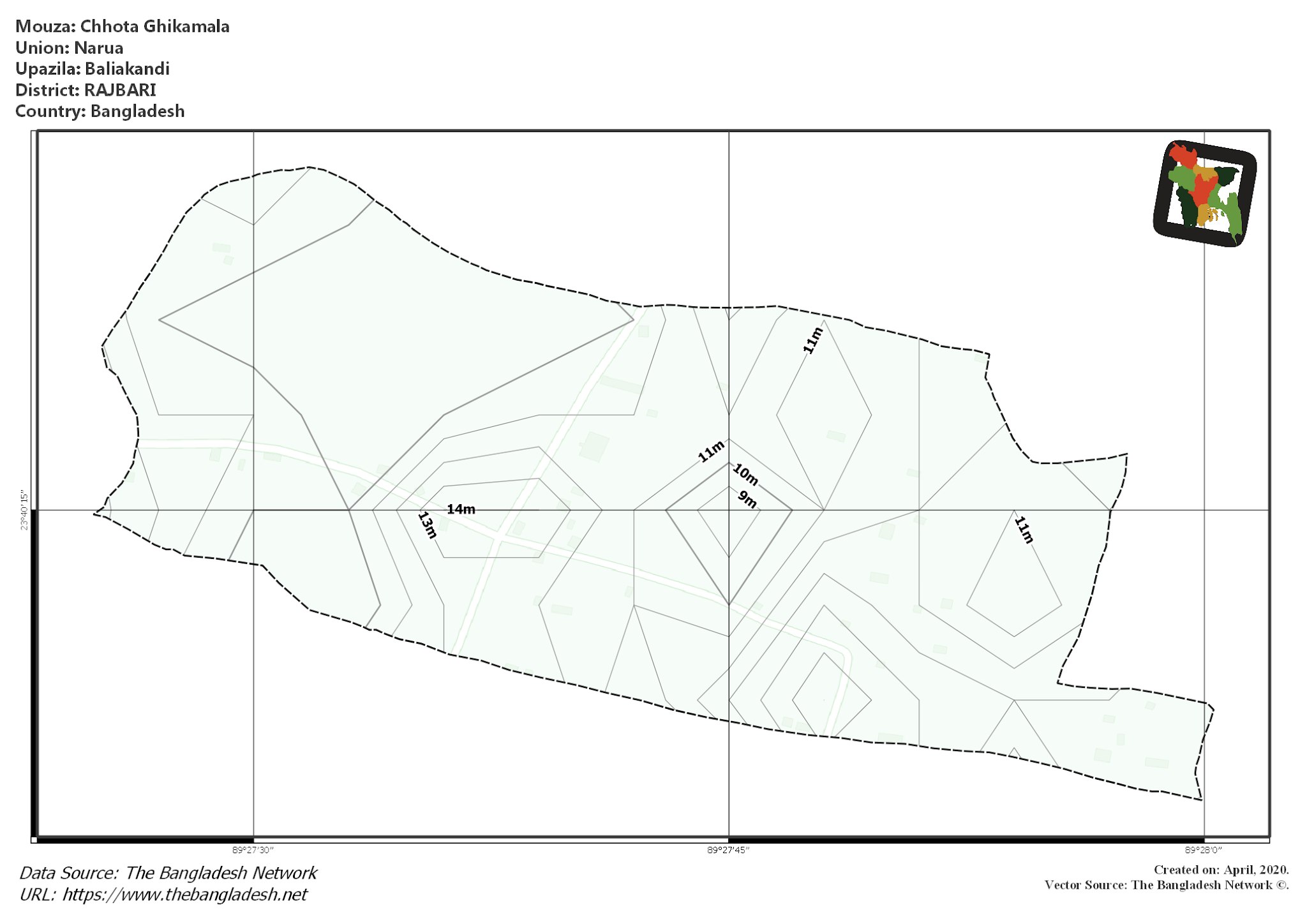 Map of Chhota Ghikamala Mouza of Baliakandi Upazila, RAJBARI Map of Chhota Ghikamala Mouza of Baliakandi Upazila, RAJBARI, Bangladesh.