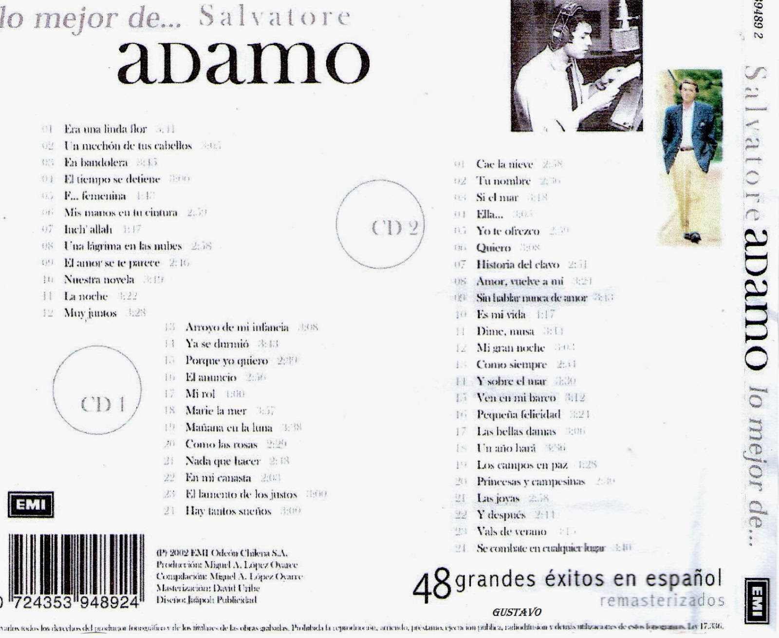 Salvatore Adamo Lo Mejor 48 Grandes Exitos En Español Omar Longhi