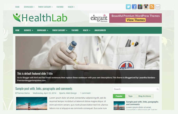 HealthLab Magazine Fitness Blogger Template Free Download HealthLab Magazine Fitness Blogger Template Free Download
