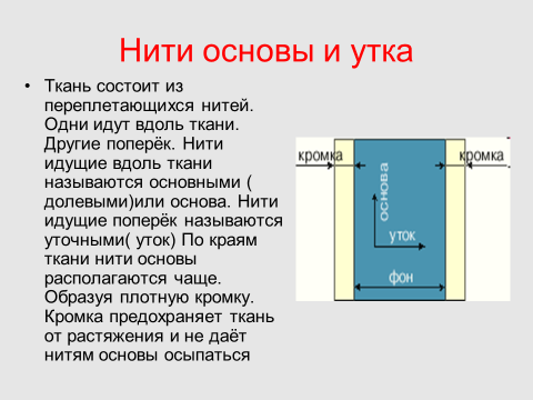 нити основы проходят вдоль или
