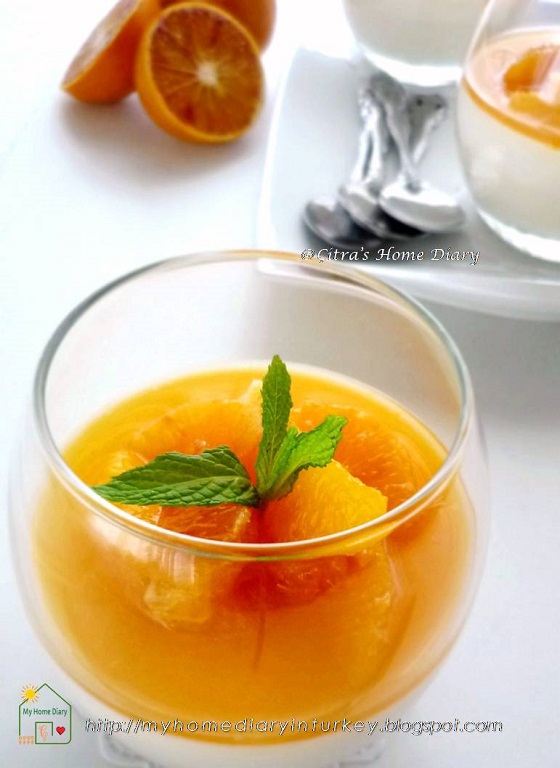 Citra's Home Diary Basic Vanilla Panna Cotta with Honey Blood Orange