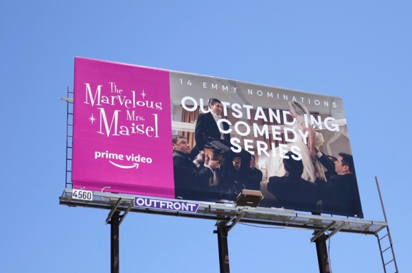 The Marvelous Mrs. Maisel Outstanding Comedy Series Emmy nominee billboard Mrs Maisel Comedy Series Emmy nominee billboard