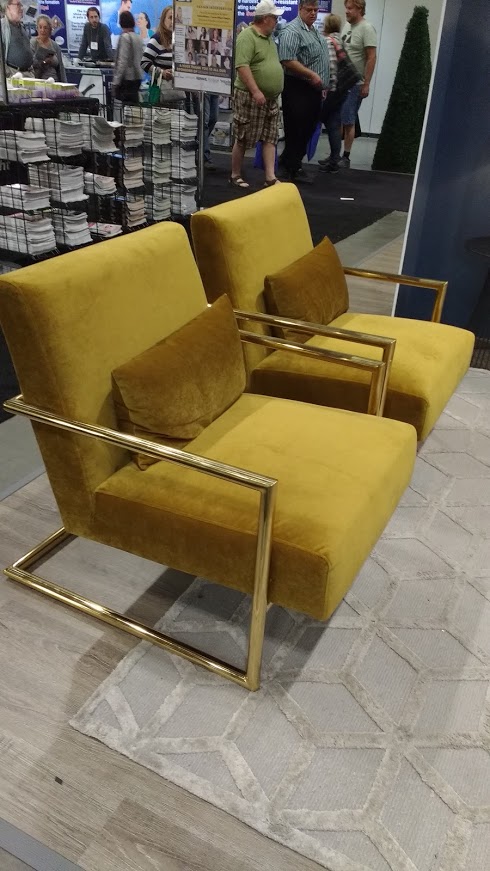 Vintage brass velvet chairs