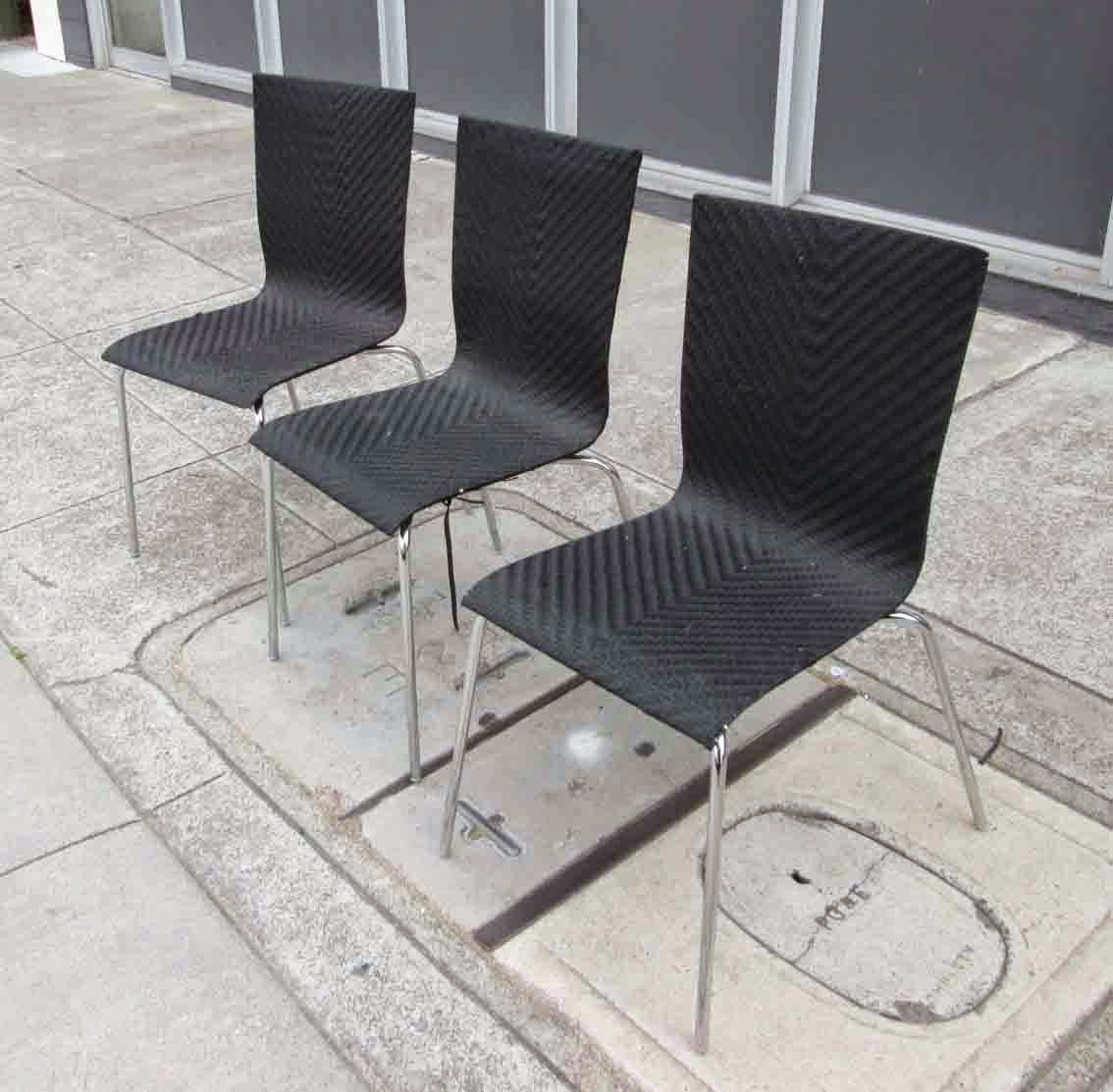UHURU FURNITURE & COLLECTIBLES SOLDSet Of 3 Black Chairs 30/Set