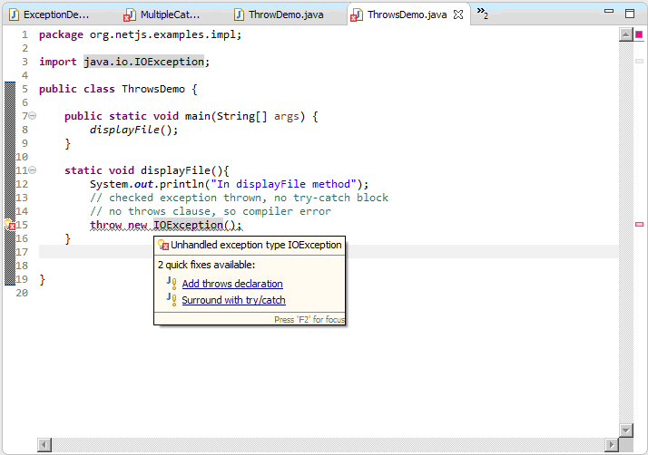 Exception Handling With Method Overriding in Java KnpCode.