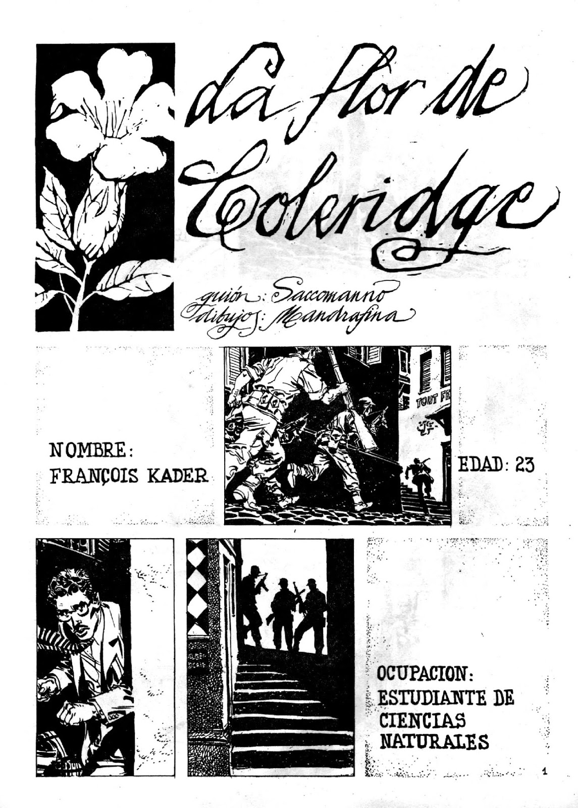 Un trazHOmenaje a la historieta La Flor de Coleridge, por Luis Antonio