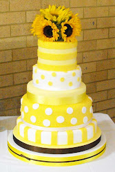 cake yellow sunflower cakes birthday sunflowers tier polka decorations lanterns designs fondant ribbon happy flowers dot flower party cupcake bright