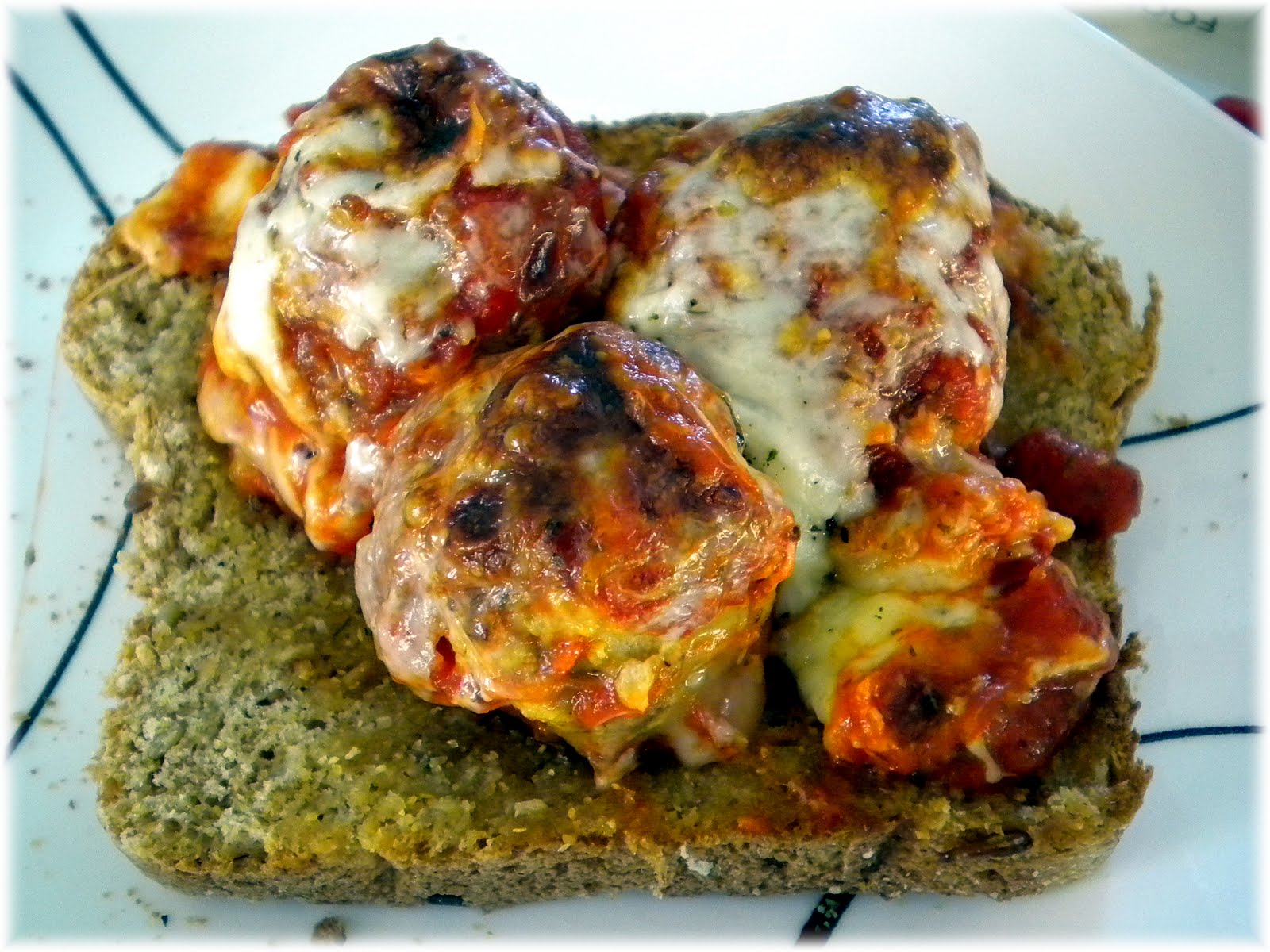 Mom Taught Us... Chicken Meatball Parmesan Sandwich.