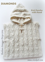 knit patterns, how to knit, poncho with hood, toddler, child,
