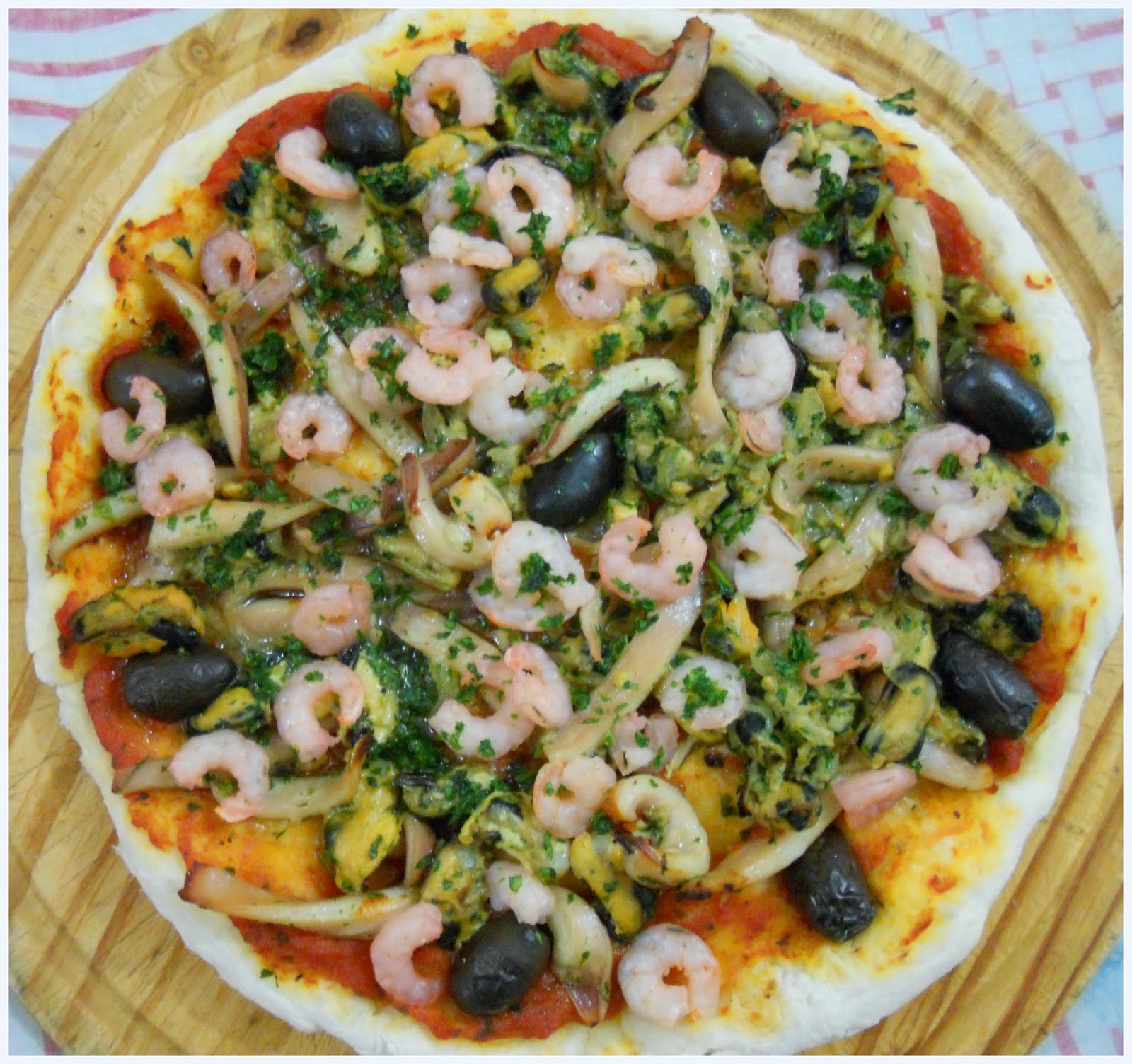 Pizza frutti di mare .... Monte Hermoso al estilo de Arturo Uslar ...