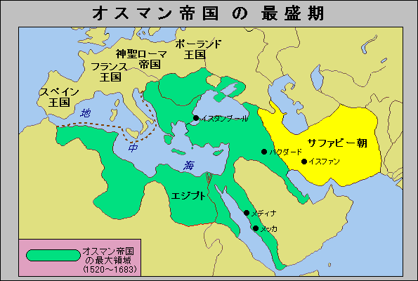 オスマン帝国の最盛期の地図
