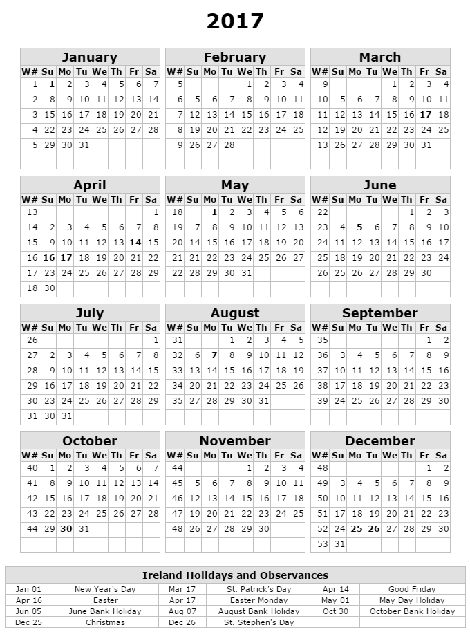 Printable Calendar Ireland 2017 | free printable calendar 2017 ireland holidays calendar 2017 Printable Calendar Ireland 2017 | free printable calendar 2017 ireland holidays calendar 2017