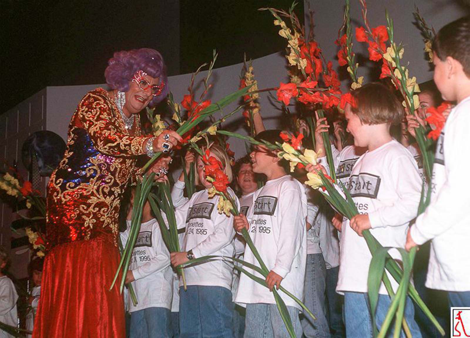 Dame Edna Everage takes part in a launch event in Sydney, Australia.
