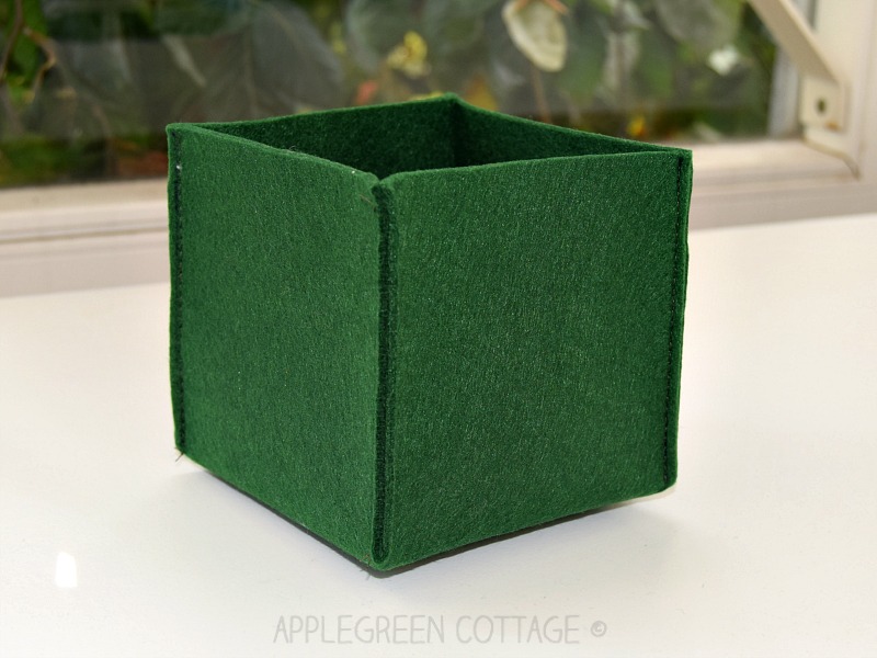 Super Easy Spring Felt Storage Cube AppleGreen Cottage