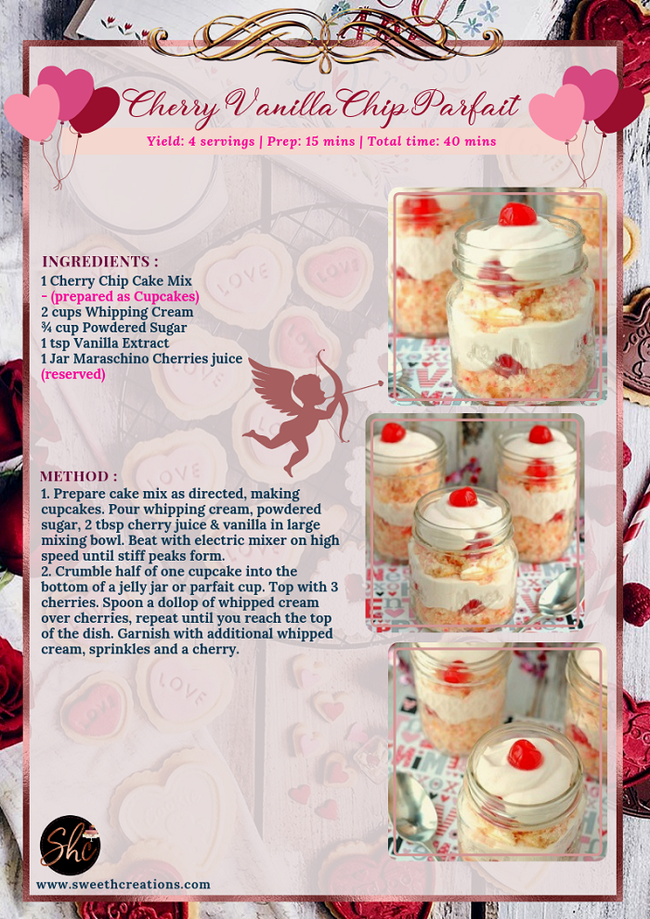 SHC’s 15 MOST ROMANTIC DESSERT RECIPES THAT MAKES YOU MELT CHERRY VANILLA CHIP PARFAIT RECIPE
