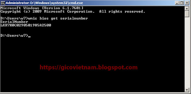 HƯỚNG DẪN KIỂM TRA SỐ SERIAL LAPTOP BẰNG DÒNG LỆNH