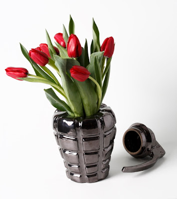 black grenade vase