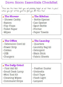 Free Printable Dorm Supply Checklist
