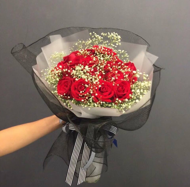 hoa hồng đỏ sinh nhật và baby