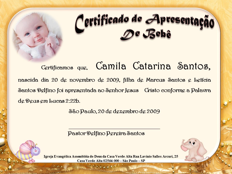 Apresentacao de bebe