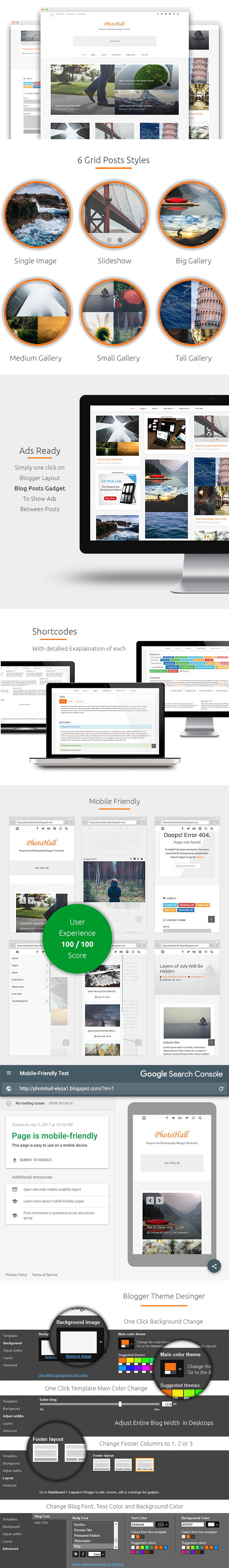 PhotoHall - Responsive Photography Blogger Theme Features