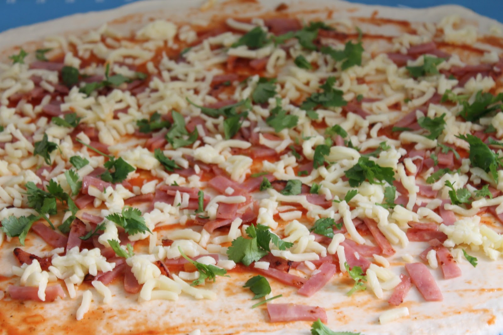 Mozzarella and ham pizza pull apart bread