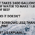 São necessários 2.400 galões de água para produzir 1 kg de carne?
