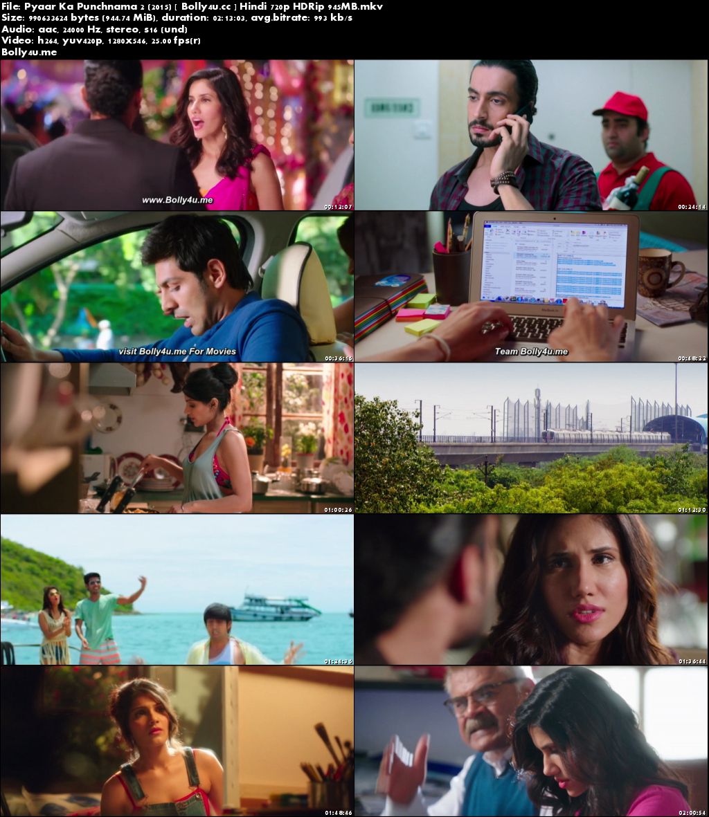 Pyaar Ka Punchnama 2 2015 HDRip 350Mb Hindi 480p Download