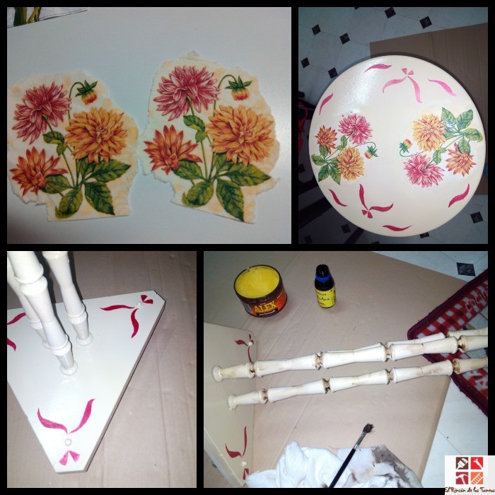 mesa auxiliar tuneada con pintura en spray