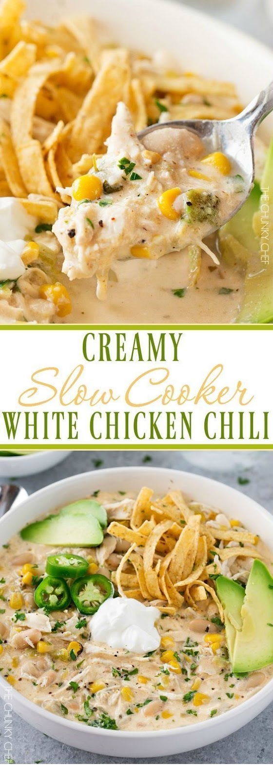 Creamy Crockpot White Chicken Chili