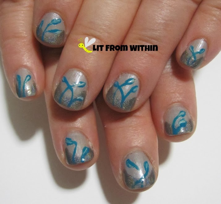 Lit from Within: Blue Reeds - #NailArtForNubs