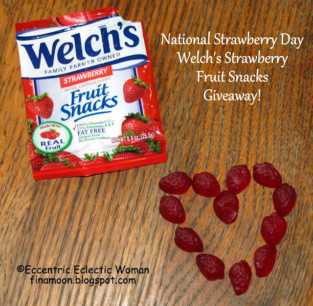 Eccentric Eclectic Woman Celebrating National Strawberry Day with Welch's Strawberry Fruit