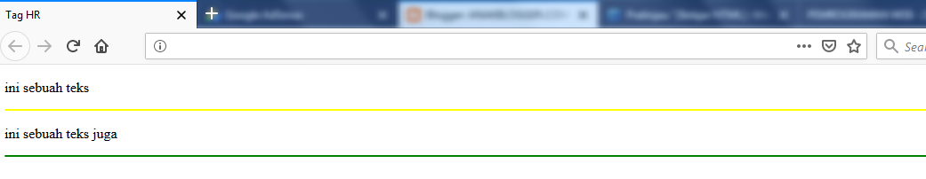 [Belajar HTML] : Mengenal Tag HR (Horizontal Rule) Pada HTML ...