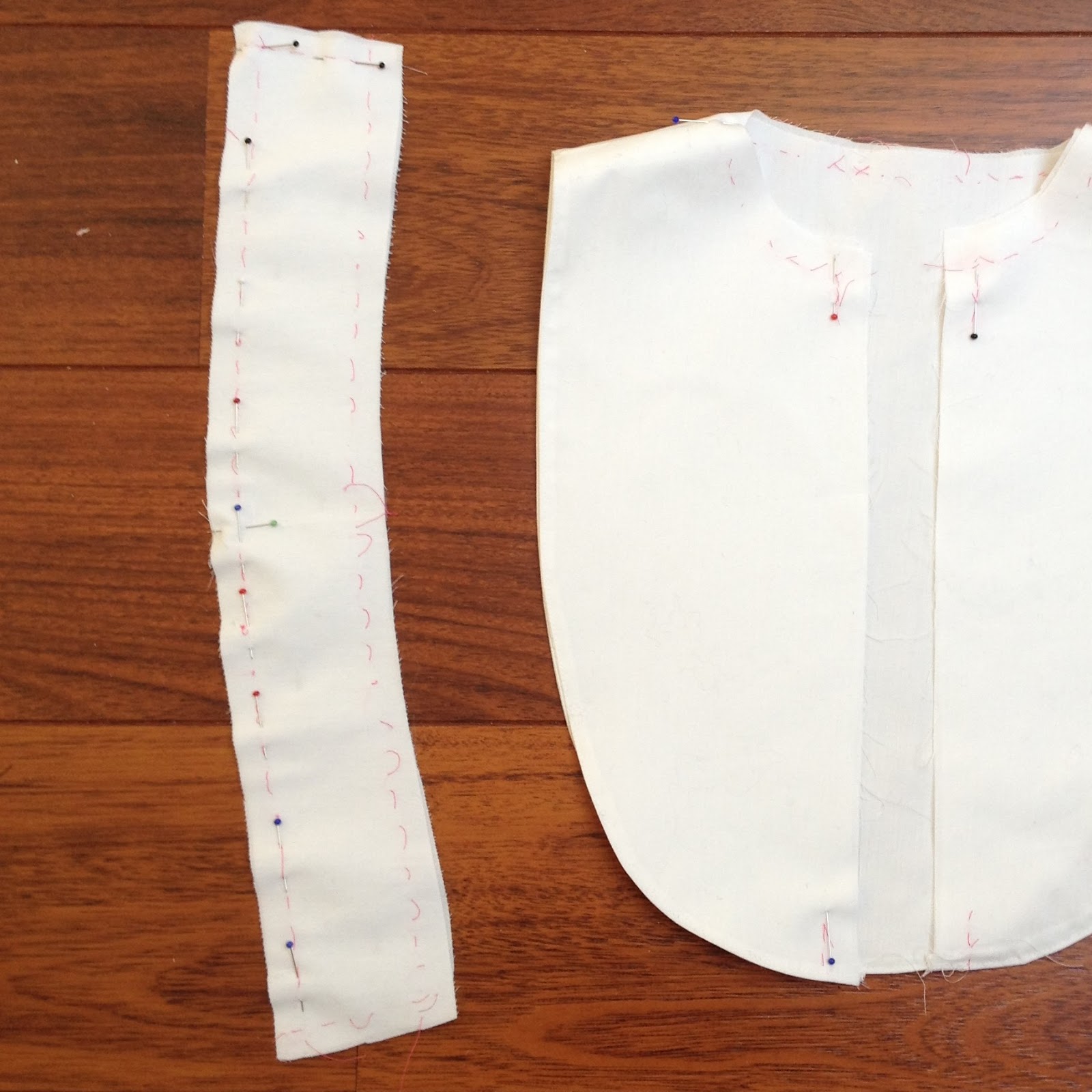 Foxgloves and thimbles Finished faux collar