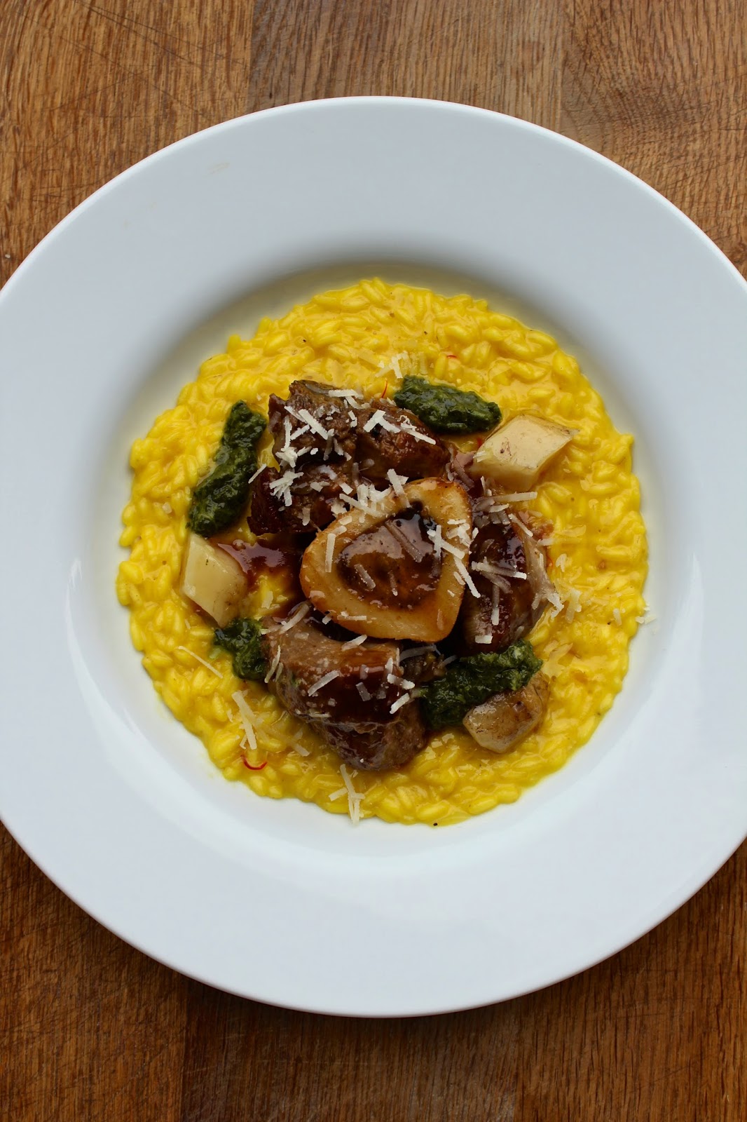 Sam Cooks Food Osso buco with risotto Milanese, smoked bone marrow and