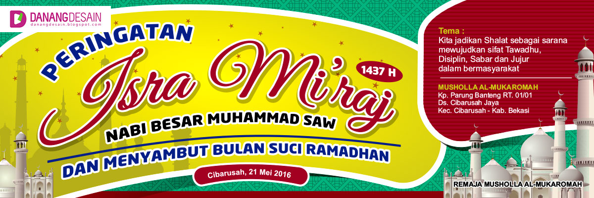 Contoh Desain Banner atau Spanduk Isra Mi'raj - Contoh Desain Banner