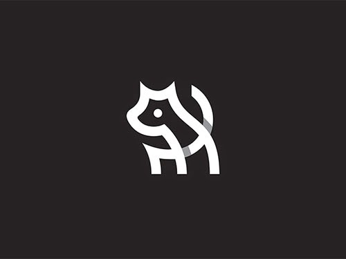 Overlapping Technique Logo Doggy Mark Overlapping technique Logo Doggy Mark