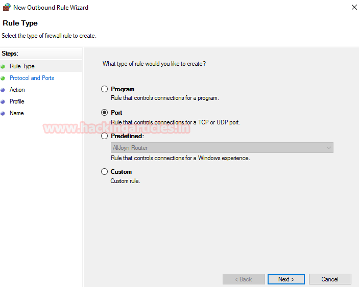 How to set and Bypass Outbound Rule in Windows Firewall using