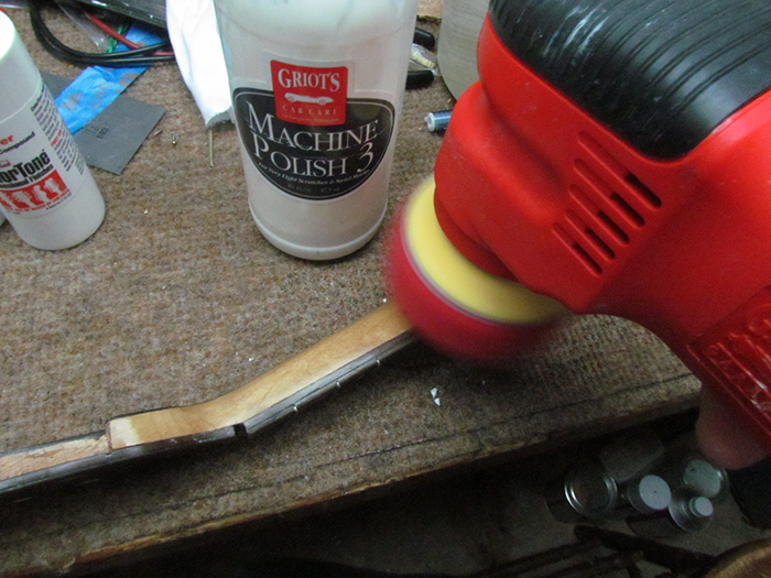 Fingerboard Hole Fills and Finish Polish on the Princess Banjo-Mandolin ...