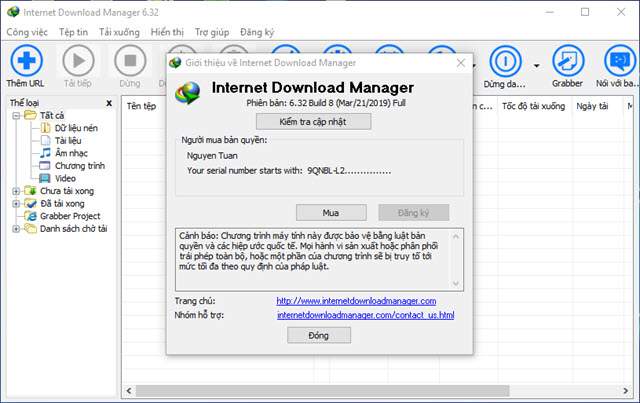 Internet Download Manager Update thường xuyên khi có build mới - Cập nhật 6.32 build 9