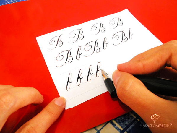 caligrafia copperplate como escribir la letra b alfabeto