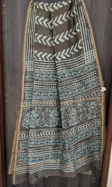 Exclusive New Hand Block printed chanderi silk sarees