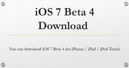 Apple iOS 7 Beta 4 IPSW