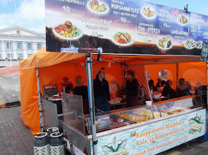 A typical stall on Old Market in Helsinki.