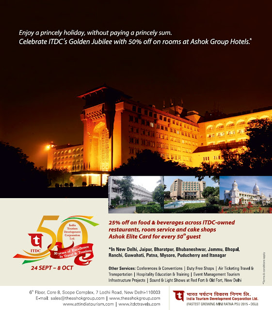 ITDC celebrates 50 golden years with 50% discount across hotels ITDC celebrates 50 golden years with 50% discount across hotels