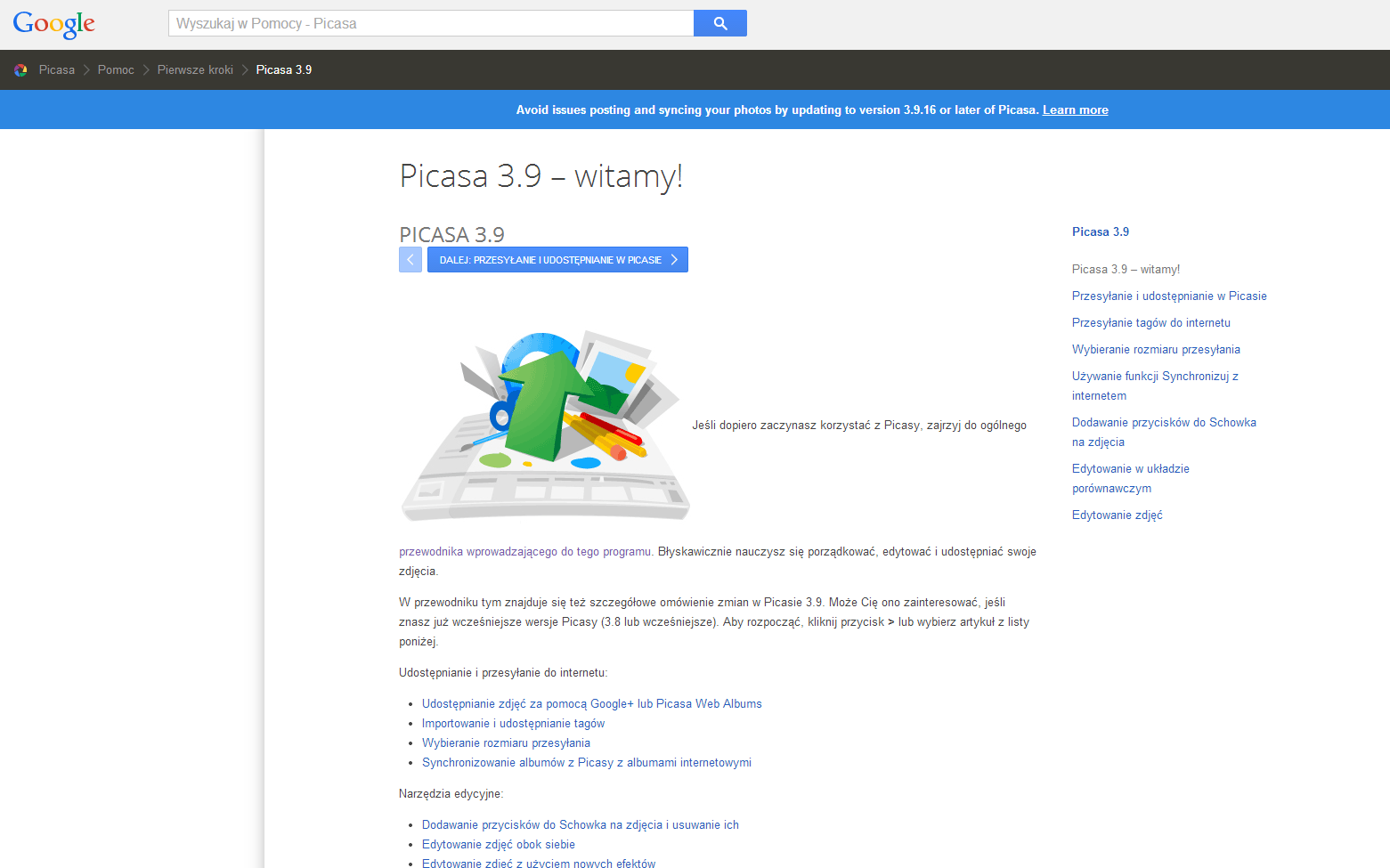  Przewodnik po programie Picasa 3.9